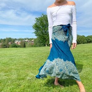 Turquoise maxi skirt